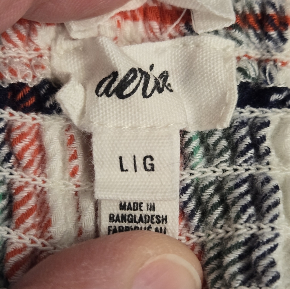 Aerie Plaid Flannel Ruffle Pajama Tie-string Tank Top - Picture 5 of 8